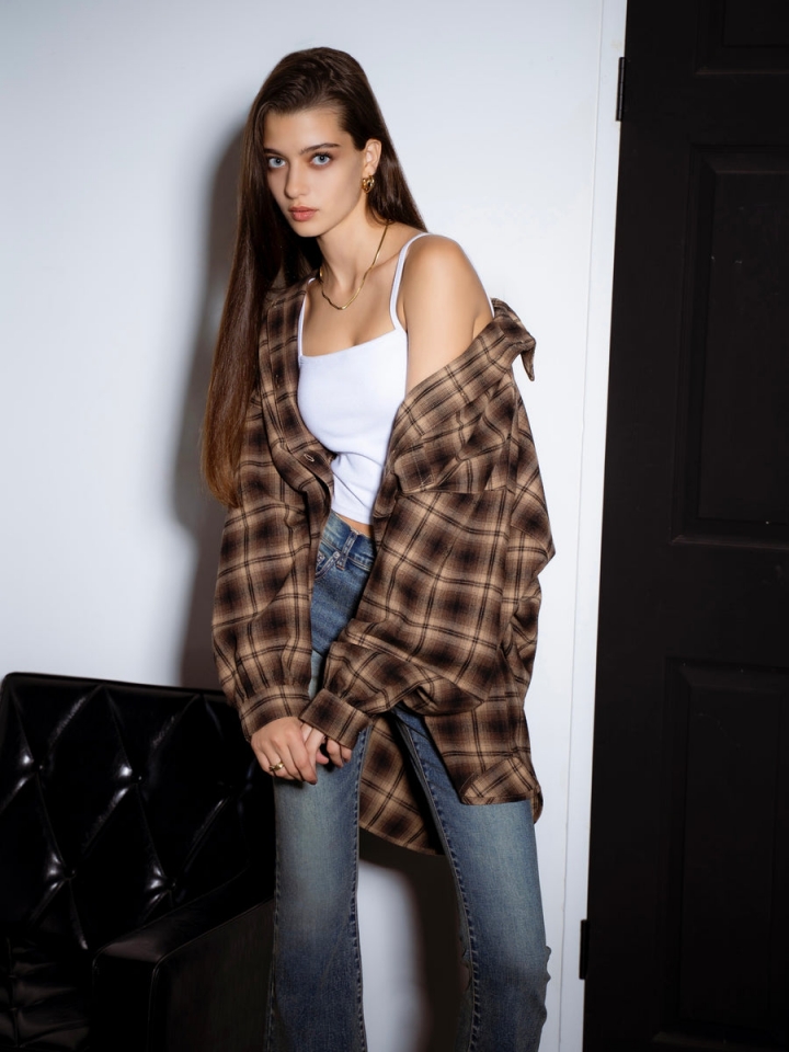 ウォームチェック柄オーバーシャツ– EGOIST