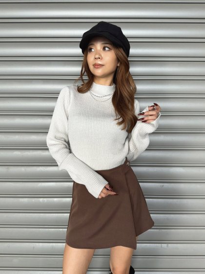 ラメボトルネックニットトップス– EGOIST