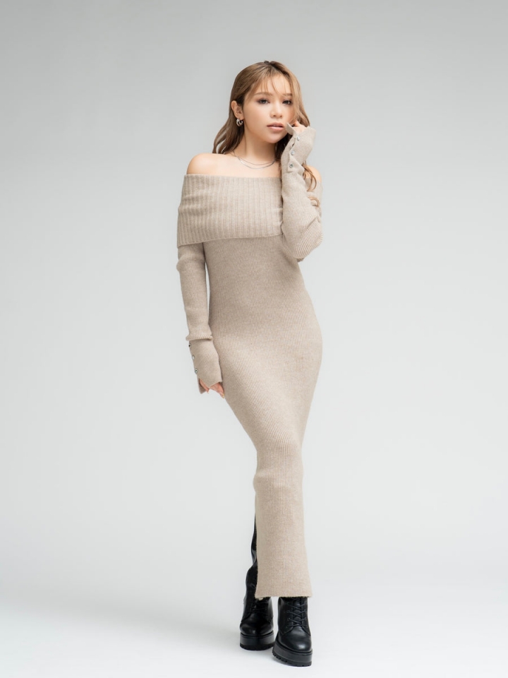 2WAYロングニットワンピース