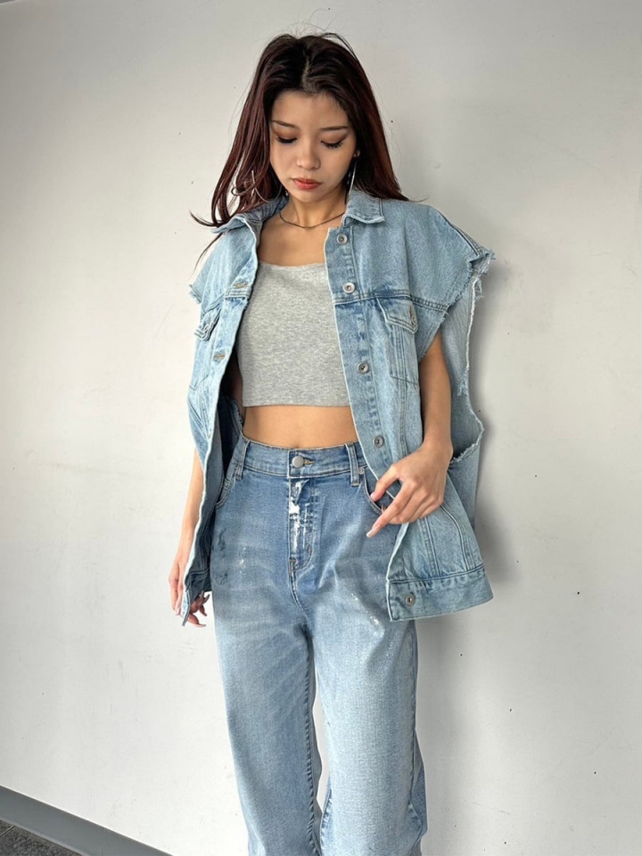 ノースリデニムジャケット