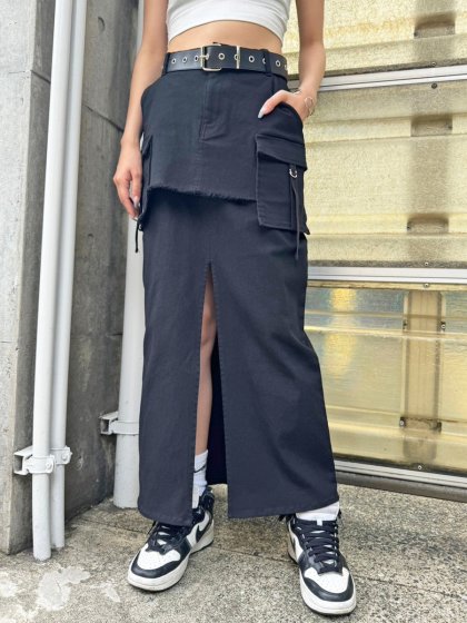 レイヤード風カーゴスカート– EGOIST