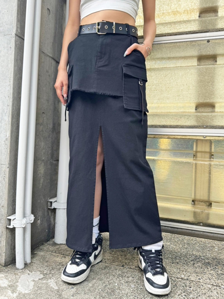 レイヤード風カーゴスカート– EGOIST