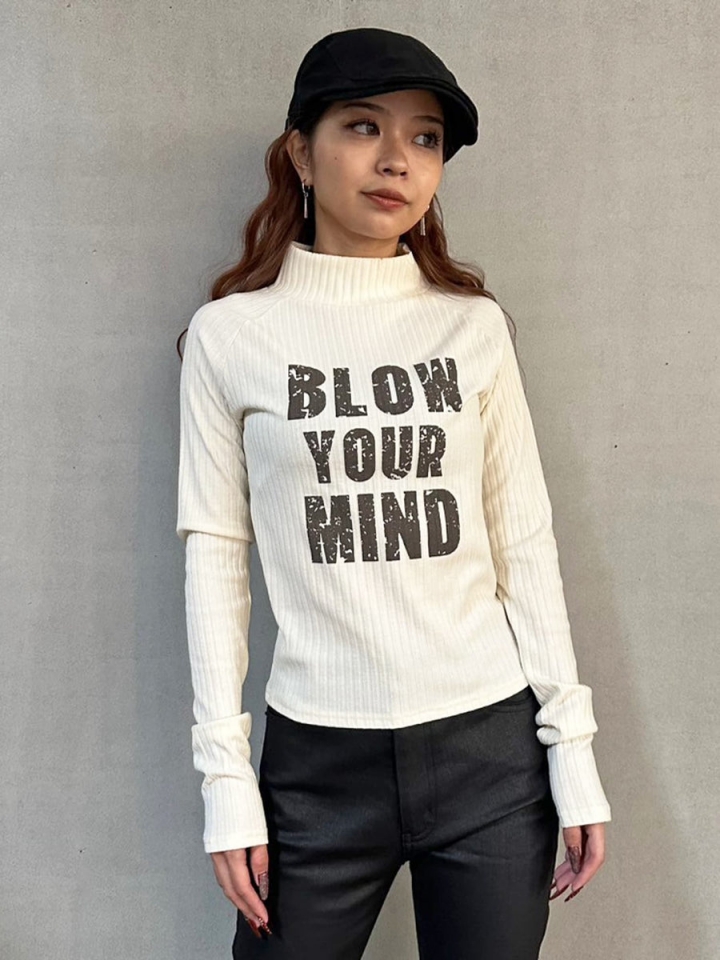 ロゴプリントニットソートップス– EGOIST